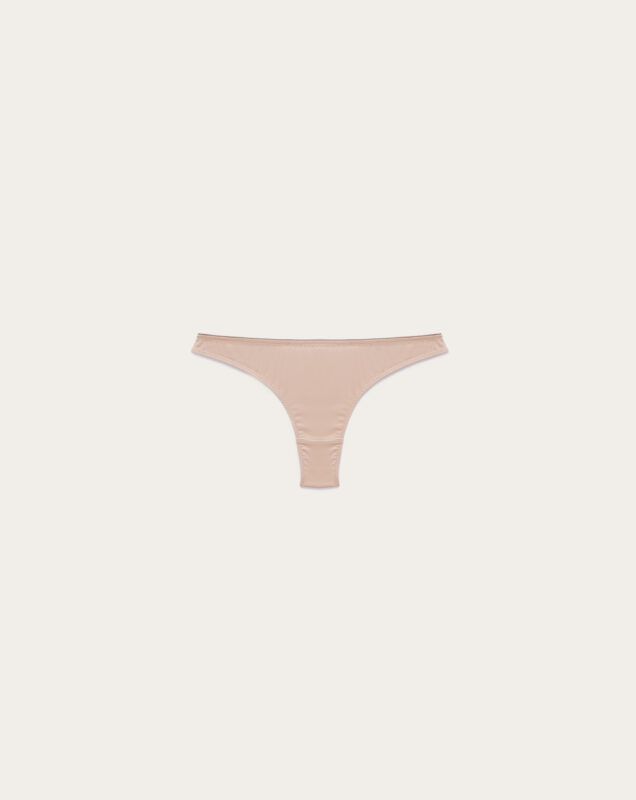 Satin Thong – Nude