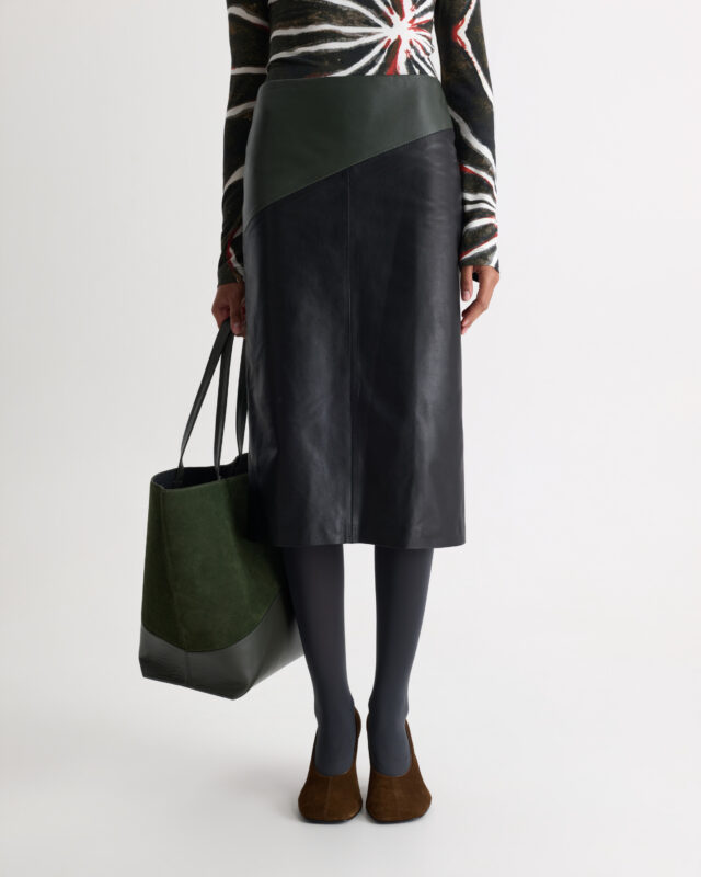 Slash Leather Skirt