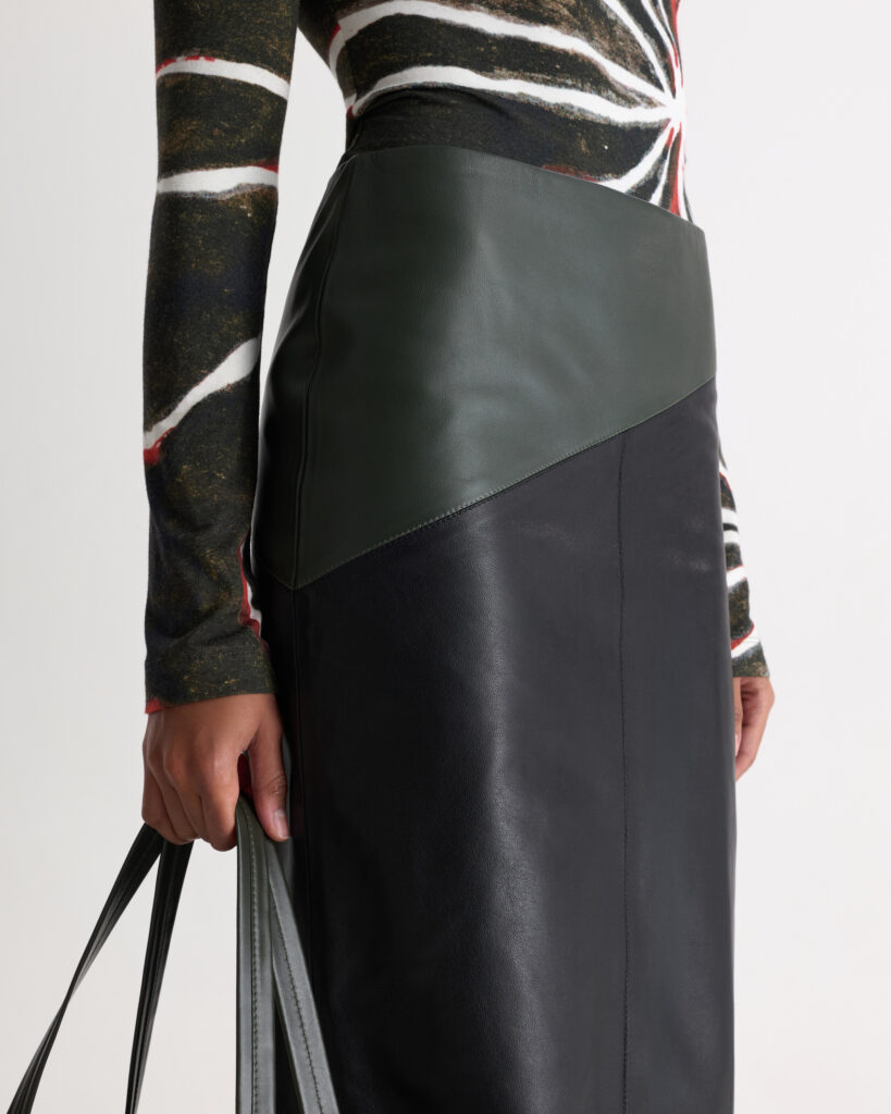 Slash Leather Skirt