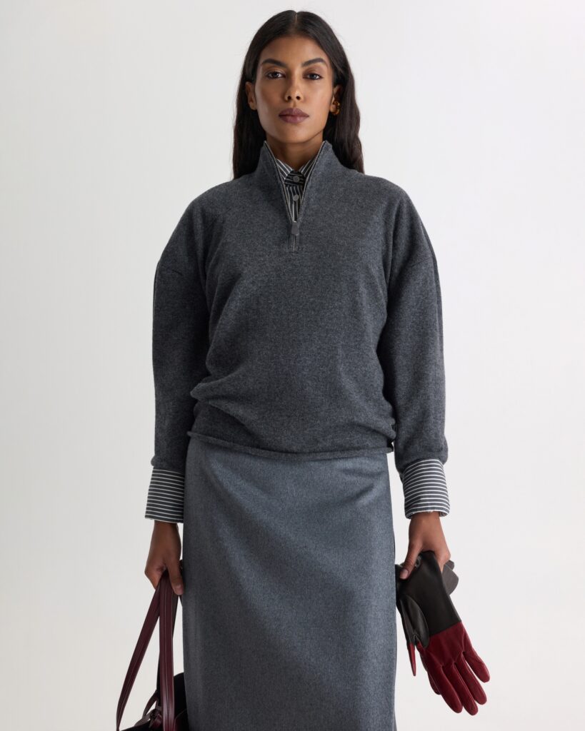 Anthracite Wool Zip