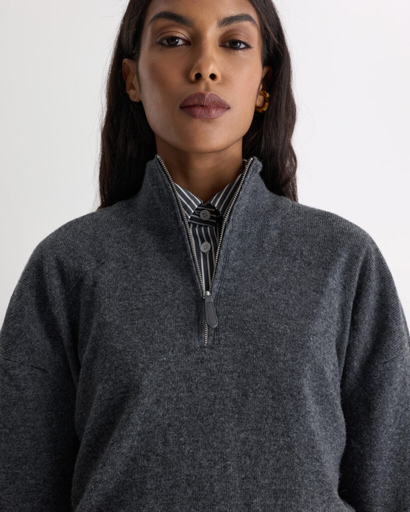 Anthracite Wool Zip